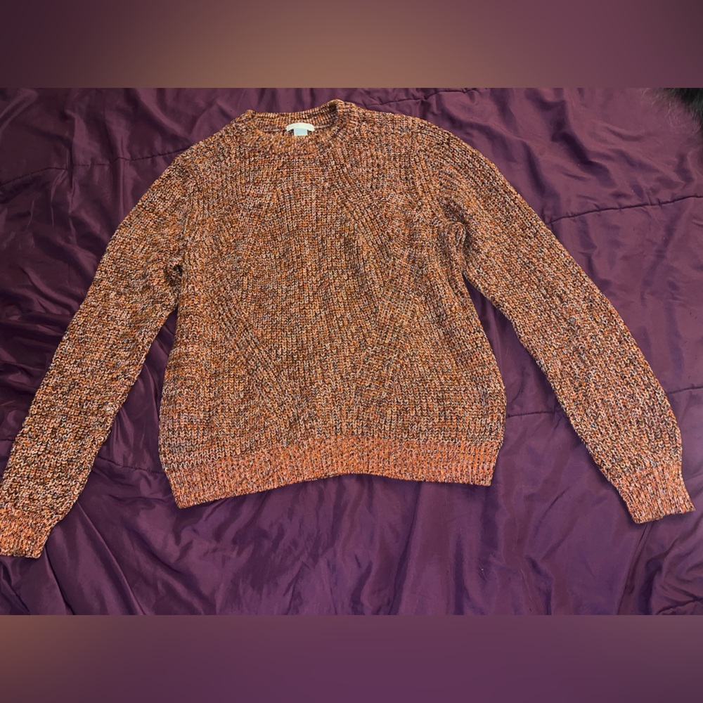 H&M Women’s Burnt Orange / Multi-Color Knit Sweater Size Large